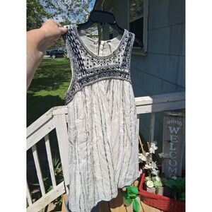 Free People Dress Vintage Boho Beaded Peekaboo Back Size 6